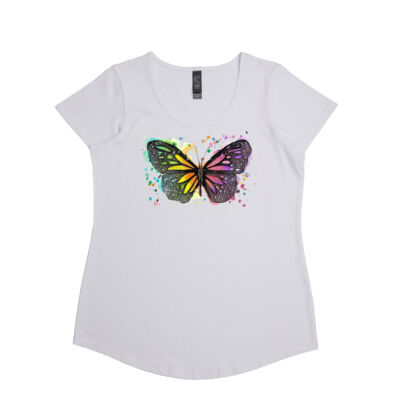 Rainbow Butterfly - Womens Stacy Tee Thumbnail