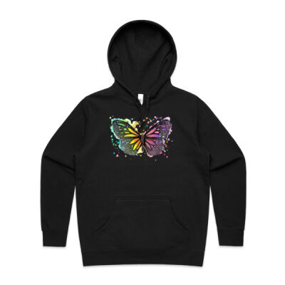 Rainbow Butterfly - Womens Stencil Hood Thumbnail