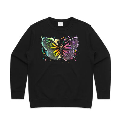 Rainbow Butterfly - Womens Premium Crew Thumbnail