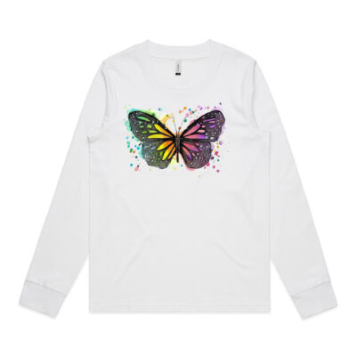 Rainbow Butterfly - Womens Dice Longsleeve Tee Thumbnail