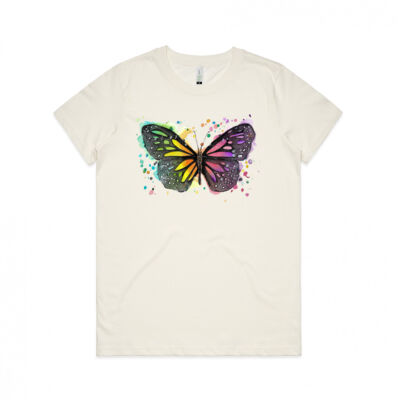 Rainbow Butterfly - Womens Maple Organic Tee Thumbnail