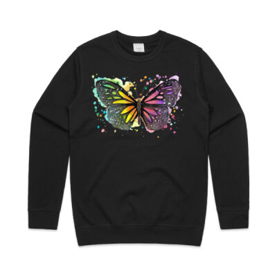 Rainbow Butterfly - Mens Premium Crew Thumbnail