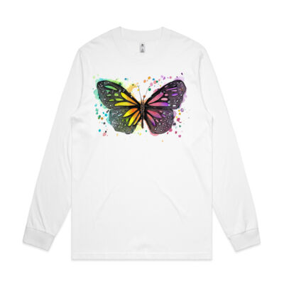 Rainbow Butterfly - Mens General Long Sleeve Tee Thumbnail