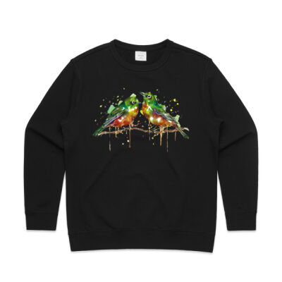 Cheerful Waxeyes - Womens Premium Crew Thumbnail