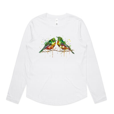Cheerful Waxeyes - Womens Curve Longsleeve Tee Thumbnail