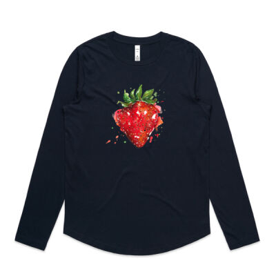 Strawberry Splash - Womens Curve Longsleeve Tee Thumbnail