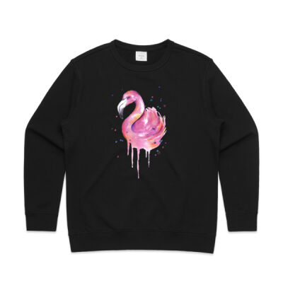 Flamingo Swirl - Womens Premium Crew Thumbnail