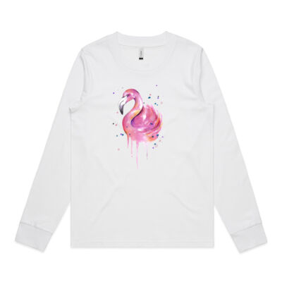 Flamingo Swirl - Womens Dice Longsleeve Tee Thumbnail