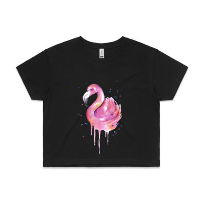 Flamingo Swirl - Womens Crop Tee Thumbnail
