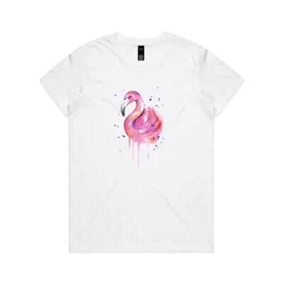 Flamingo Swirl - Womens Maple Tee Thumbnail