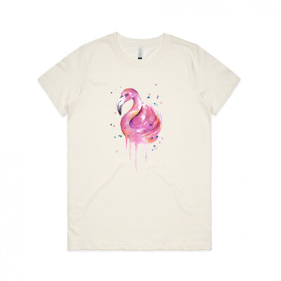 Flamingo Swirl - Womens Maple Organic Tee Thumbnail