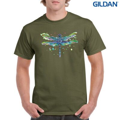 Whimscial Dragonfly - Mens Heavy Cotton T-Shirt Thumbnail