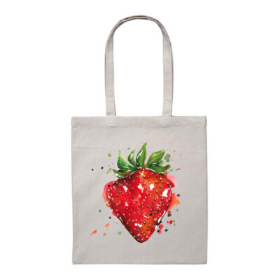 Strawberry Splash - Heavy Duty Canvas Tote Bag Thumbnail
