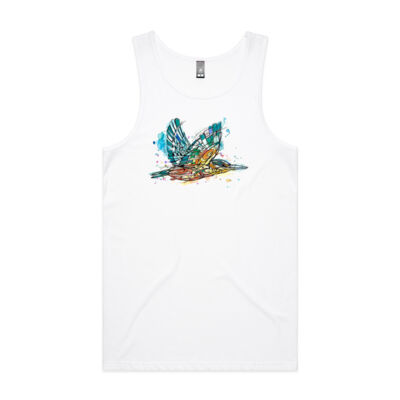 Geometric Kingfisher - Mens Lowdown Singlet Thumbnail