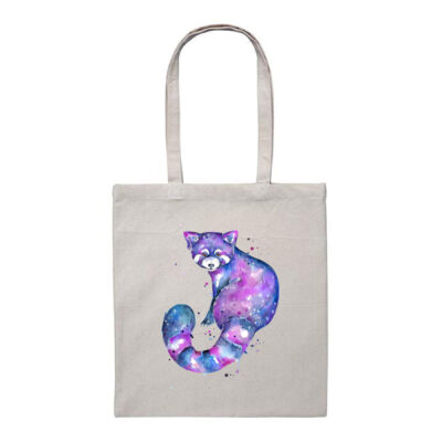 Galaxy Red Panda - Heavy Duty Canvas Tote Bag Thumbnail
