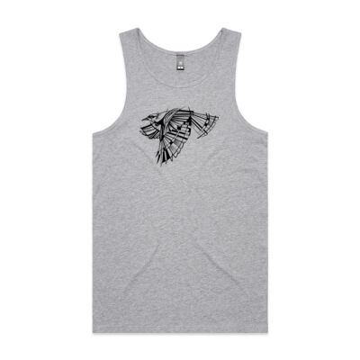 B&W Geometric Tui - Mens Lowdown Singlet Thumbnail