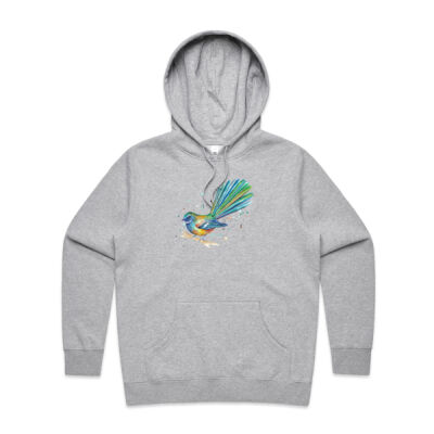 Teal Fantail Splash - Womens Stencil Hood Thumbnail