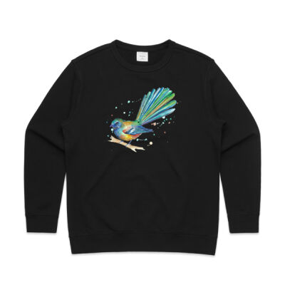Teal Fantail Splash - Womens Premium Crew Thumbnail