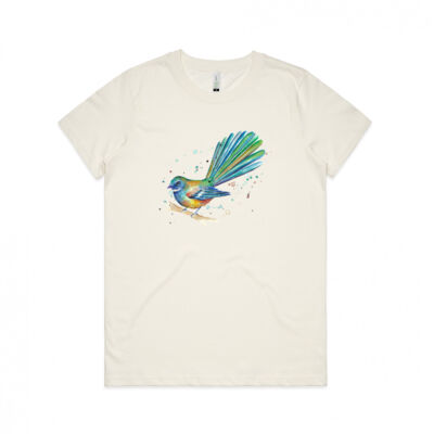 Teal Fantail Splash - Womens Maple Organic Tee Thumbnail