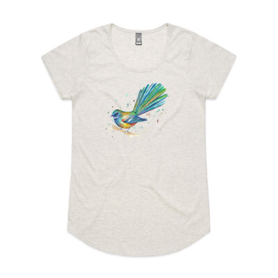 Teal Fantail Splash - Womens Mali Tee Thumbnail