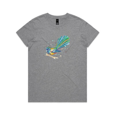 Teal Fantail Splash - Womens Maple Tee Thumbnail