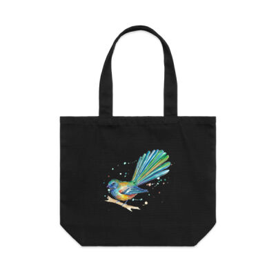 Teal Fantail Splash - Shoulder Tote Thumbnail