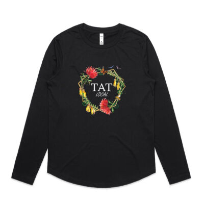 TAT White text - Womens Curve Longsleeve Tee Thumbnail