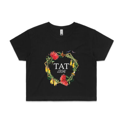 TAT White text - Womens Crop Tee Thumbnail