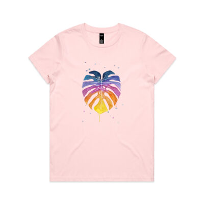 Rainbow Monstera - Womens Maple Tee Thumbnail