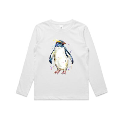 Fiordland Crested Penguin - Kids Longsleeve Tee Thumbnail