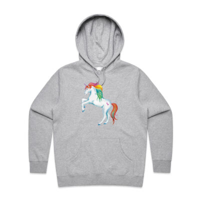 Rainbow Unicorn - Womens Stencil Hood Thumbnail