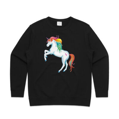 Rainbow Unicorn - Womens Premium Crew Thumbnail