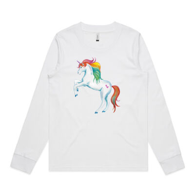 Rainbow Unicorn - Womens Dice Longsleeve Tee Thumbnail
