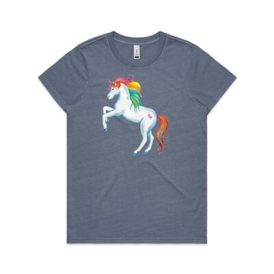 Rainbow Unicorn - Womens Faded Tee Thumbnail