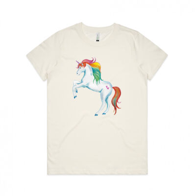 Rainbow Unicorn - Womens Maple Organic Tee Thumbnail