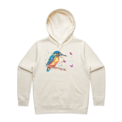 Kingfisher and Butterflies - Womens Stencil Hood Thumbnail