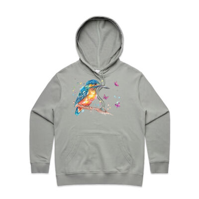 Kingfisher and Butterflies - Womens Premium Hood Thumbnail