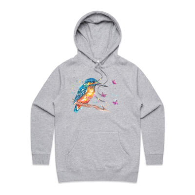 Kingfisher and Butterflies - Womens Supply Hood Thumbnail