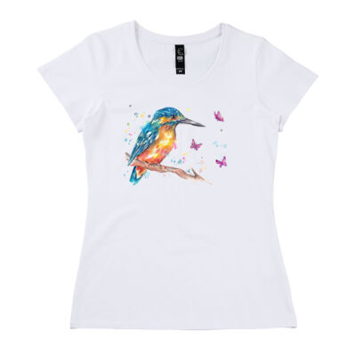Kingfisher and Butterflies - Womens Icon Tee Thumbnail