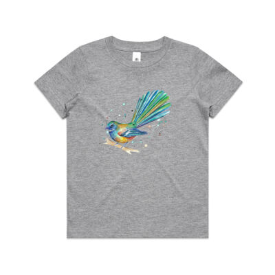 Teal Fantail Splash - Kids Youth T shirt Thumbnail