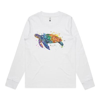 Rainbow Turtle - Womens Dice Longsleeve Tee Thumbnail