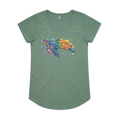 Rainbow Turtle - Womens Mali Tee Thumbnail