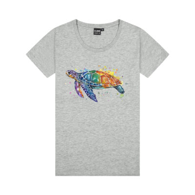Rainbow Turtle - Womens Silhouette Tee Thumbnail