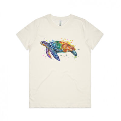 Rainbow Turtle - Womens Maple Organic Tee Thumbnail