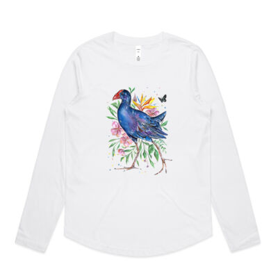 Garden Pukeko - Womens Curve Longsleeve Tee Thumbnail