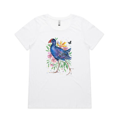 Garden Pukeko - Womens Shallow Scoop Tee Thumbnail