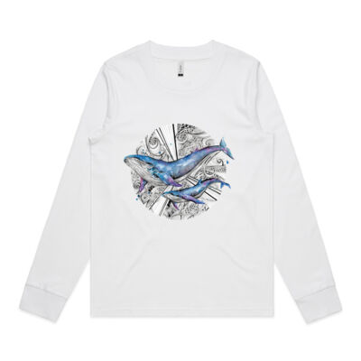 Galaxy Whales - Womens Dice Longsleeve Tee Thumbnail