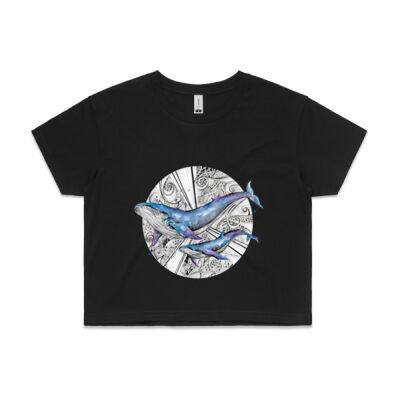 Galaxy Whales - Womens Crop Tee Thumbnail