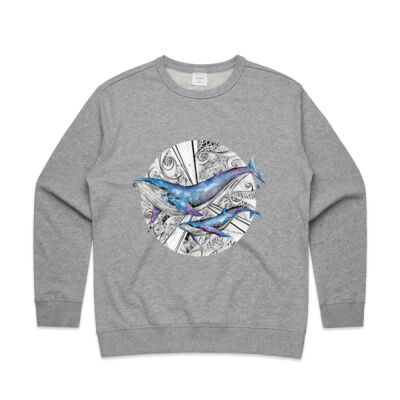 Galaxy Whales - Womens Premium Crew Thumbnail