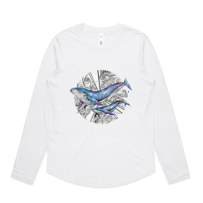 Galaxy Whales - Womens Curve Longsleeve Tee Thumbnail